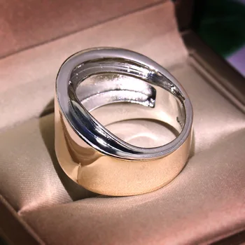 Hiperbolė Moterų žiedas 925 Sterlingas sidabro Nutiesti AAAAA cz Šalis Vestuvių Juostoje Žiedai, moterų, vyrų, Pareiškimas, žiedas, Papuošalų