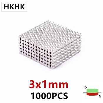 HKHK 1000P mini magnetas Dia.3x1 mm 1mm mini magnetas encoder 3mm x 1mm stiprus magnetinis standartas 3x1 mm