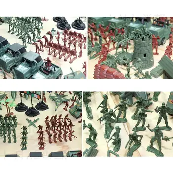 HobbyLane 307pcs/daug Karinių Plastiko Kareivis Modelis Žaislas Armijos Vyrai Duomenys Priedais Rinkinys Dekoro žaidimų Rinkinys