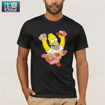 Homer Simpson Spurgos Marškinėliai geltoni Drabužiai Populiarus T-Shirt Crewneck Medvilnės Tees Humoro Marškinėliai, Medvilnė Viršūnes Grafinis