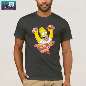 Homer Simpson Spurgos Marškinėliai geltoni Drabužiai Populiarus T-Shirt Crewneck Medvilnės Tees Humoro Marškinėliai, Medvilnė Viršūnes Grafinis