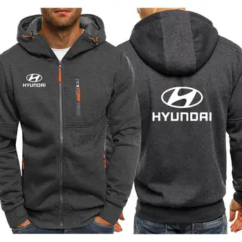 Hoodies Vyrų Hyundai Automobilių Logotipas Spausdinti Atsitiktinis Hip-Hop Harajuku ilgomis Rankovėmis su Gobtuvu Palaidinės Mens užtrauktukas Striukę, Bliuzoną Drabužiai