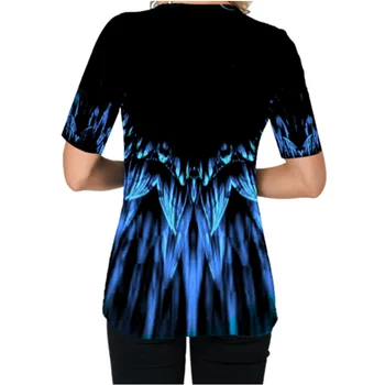 Hotsale Mados 3D Marškinėlius Moterims Vasaros 2020 Print T Shirts Pusė Rankovės Mados O-Kaklo Mygtuką Viršūnės S-5XL Moterų Moteriški Marškinėliai
