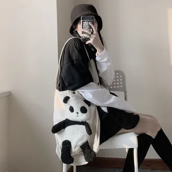 HOUZHOU Kawaii Hoodie Rudens Žiemos Drabužių Moterims 2020 Panda Sujungimas Palaidinukė ilgomis Rankovėmis Plius Dydis Mielas Atsitiktinis Hoodies Moterims