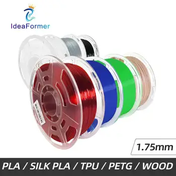 Ideaformer 1.75 mm Kaitinimo PLA Šilko-LIA Medienos TPU PETG Skaidrus Ritės Multi-colored Suvartojamas 3D Spausdinimo Plastiko Filamento.