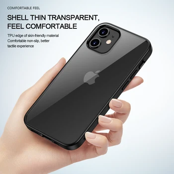 IHaitun Prabanga Telefono dėklas Skirtas iPhone 12 Pro Max Atvejais Slim Padengti Ultra Plonas, Aukštas, Skaidrus Atgal 