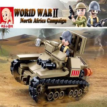 II pasaulinio Karo Italijos Karinės CV33 Bakas Modelio Blokai WW2 Armijos Kareivis Ginklas Plytų Klasikinis Švietimo Žaislai Berniukams SLUBAN