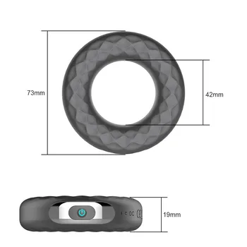 IKOKY Super Galingas 10 Dažnio Gaidys Žiedas Erekcija Užrakto Žiedas Vibruojantis USB Įkrovimo Varpos Žiedas Atidėti Ejakuliacija Vyrams