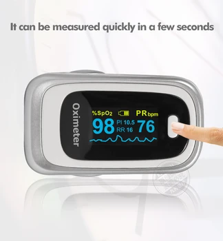 Impulsinis piršto OLED signalo nustatymas oximeter Spo2 PR RR PI kvėpavimo dažnio stebėjimo automatinė išjungimo vyresnio amžiaus