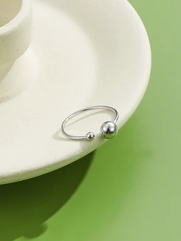 INALIS Atidarykite Reguliuojamas 925 Sterlingas Sidabro Didelių Ir Mažų Kamuoliukų Žiedas Minimalistinio Piršto Žiedai Moterų Šalies Moterų Fine Jewelry