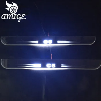 Individualizuotos Automobilių Logotipą, Citroen C5 2016 2017 2018 Juda LED Sveiki Pedalą Automobilis Nusitrinti Plokštė Pedalo Durų Slenksčio Šviesos Kelias