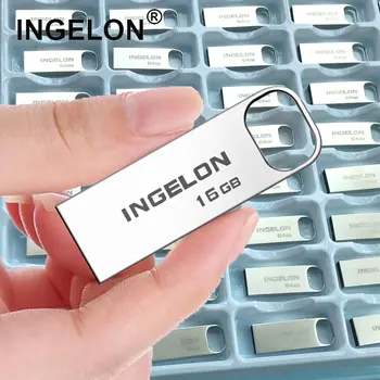 Ingelon 50pcs/Daug Bulk USB Drive 16gb 32gb 64gb 128gb Metalo usb2.0/3.0 8GB 4GB Užsakymą Pendrive Didmeninė siūlo nemokamai laivas