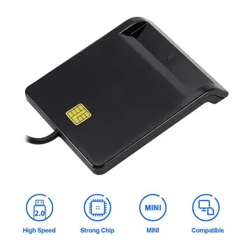 Intelektinių Kortelių Skaitytuvas Portable USB 2.0 Smart Card Reader DNIE ATM CAC IC ID Banko Kortelės SIM Kortelės Cloner 