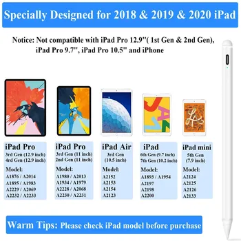 IPad Pieštukas su Palmių Atmetimo Aktyvus Stylus Pen For iPad Pro 11 12.9 2020 m. 2018 m. 2019 m. 6-asis, 7-Gen mini 5 