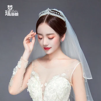 Išskirtinį Cirkonis Karūna temperamentas prabangus elegantiškas Bride tiara novia Vestuvių plaukų Papuošalai