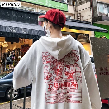 Japonijos Streetwear Vyrų Harajuku Hoodies Palaidinukė Mados Spausdinti Animaciją Palaidinės Korėjos Laisvas Megztinis Hip-Hop Vyrų Hoodie
