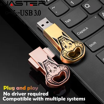JASTER Memory-Stick USB 3.0 Pen Vairuotojo Flash-Drive Sukasi dizaino Usb JASTER Metalo Bull Vadovas-Dovana 8GB 16GB 64GB