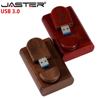 JASTER naujas medinis+ supakuota USB 3.0 flash drive pendrive 4 GB 16GB 32GB 64GB 128GB U disko dovana(nemokamai logotipą)2 1 sąsaja