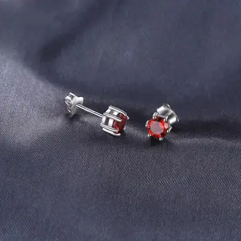 JewelryPalace 1.3 ct Originali Raudona Granato Stud Auskarai 925 Sterlingas Sidabro Auskarai Moterims korėjos Earings bižuterijos 2021