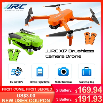 JJRC X17 GPS FPV 6K ESC HD Kamera, 5G WiFi Brushless 2-Ašis Gimbal Optinio Srauto, Padėties, Sulankstomas RC Drone PRO Quadcopter RTF