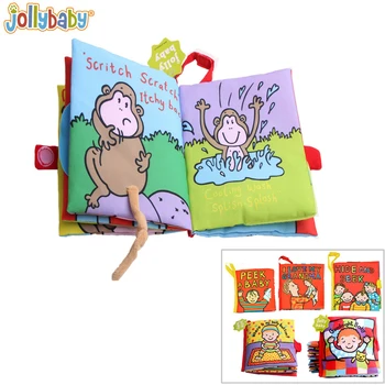 Jollybaby minkšta šluoste knygos kyšantį gyvūnų uodegos paveikslėlių knygą raukšlių knyga vaikų dėlionė baby vaikų ankstyvojo lavinimo žaislai