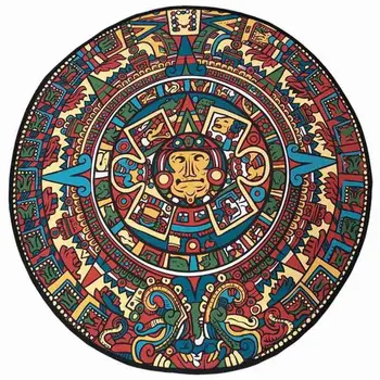Juoda ir balta Maya totem spalvos, apvalios, miegamojo kambarį trumpas kristalų aksomo fojė kilimas kilimėlis