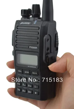 Juoda Spalva PUXING PX-888K dviejų dažnių VHF&UHF Profesinės FM siųstuvas-imtuvas 5w 128CH skaitytuvas radijo PX 888K walkie talkie