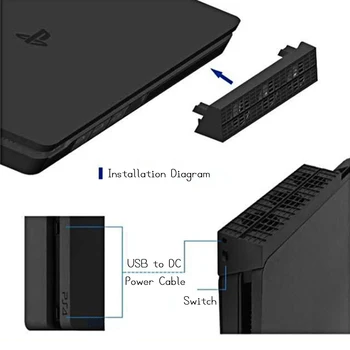 Juoda USB Aušinimo Ventiliatorius Šilumos Exhauster Aušintuvo Temperatūros Kontrolės 3 Coolling Gerbėjai Playstation PS4 Slim Žaidimų Konsolę TP4-819