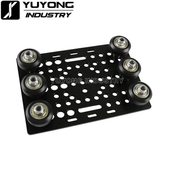 Juodas Anoduoto Aliuminio V-Įpjovos Platformos Plokštės Nustatyti 20 - 80mm su V-Įpjovos Kieto V Varantys Rinkinys CNC Staklių Dalys