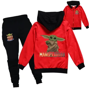 Juokinga Mandalorian Yoda kūdikiams, vaikams, sporto rudenį animacinių filmų gobtuvu atsitiktinis vaikai, berniukai, berniukai žiemos drabužių dovanų rinkinys mergaitėms