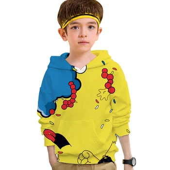 Juokinga Simpson Unisex hoodie 3D Berniukų drabužius, Draugai, Tv Šou Spausdinti ilgomis Rankovėmis Grafinis viršuje vaikas Palaidinukė Striukė Naujiena