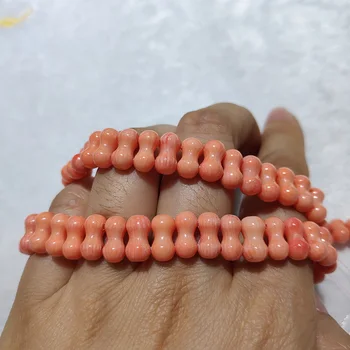 JYX Didmeninė Ypatingą Stilių Koralų Orange Prarasti String Rankų darbo 10*5 mm coral medžiaga 16.5