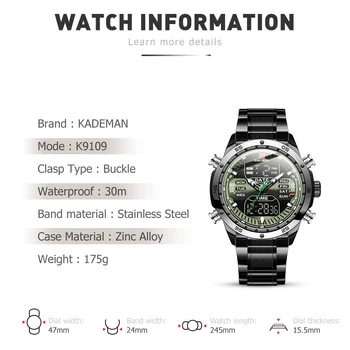 KADEMAN NAUJĄ Aukščiausio Prabangos Prekės ženklo Vyrai Žiūrėti Kvarco Vyrų Laikrodis Dizaino Sporto Žiūrėti Vandeniui Nerūdijančio Plieno Laikrodis Reloj Hombre