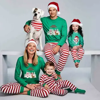 Kalėdų Šeimos Pižama Nustatyti Kalėdos Drabužius Tėvų-vaikų Kostiumas Namų Sleepwear naktiniai drabužiai Kūdikiams, Vaikams, Tėtis, Mama Atitikimo Šeimos Komplektai