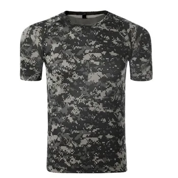 Kamufliažas Marškinėliai Quick Dry Kvėpuojantis Triko Kariuomenės Taktinių T-shirt Mens Suspaudimo Marškinėliai Fitneso Vasaros Bodybulding