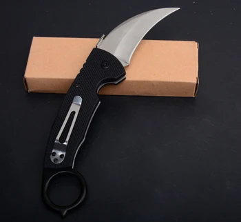Karambit sulankstomas peilis 440 ašmenys G10 rankena Lauko Mokymo Nagus, Kempingas, medžiokliniai peiliai, Išgyvenimo Peiliai EDC Rankiniai įrankiai