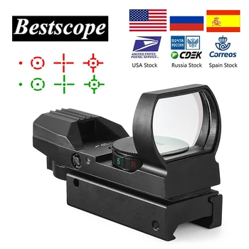 Karšto 20mm Geležinkelių Riflescope Medžioklės Optika Holografinis Red Dot Akyse Reflex 4 Tinklelis Taktinis taikymo Sritis Kolimatorius Akyse