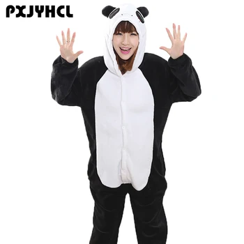 Karšto Panda Kigurumi Onesie Suaugusiųjų Gyvūnų Vyras Moteris Šiltas, Minkštas Mėlynos Dygsnio Sleepwear Onepiece Žiemos Anime Jumpsuit Pižama