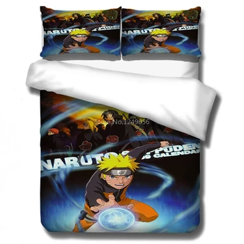 Karšto Pardavimo Klasikinis Uzumaki Naruto Spausdinti Patalynės Komplektas Anime NARUTO Antklode Padengti Užvalkalas Europe/Australija/JAV Lova Apima 2/3Pcs