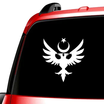 Karšto Parduoti Kūrybos Dvigubai Vadovauja Erelis Moon Star Turkijos Vėliava turkijos Turk Automobilių Lipdukas Priedai Vinilo Decal PVC 15cm*15cm
