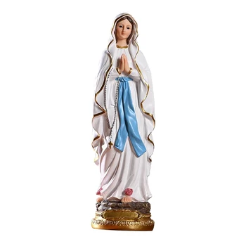 Katalikų Statula Our Lady of Lourdes Dažytos Dervos Ornamentu, Maždaug 30 cm aukščio Deivė Statuette Mažas Paveikslas Statulėlės Dovana