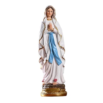 Katalikų Statula Our Lady of Lourdes Dažytos Dervos Ornamentu, Maždaug 30 cm aukščio Deivė Statuette Mažas Paveikslas Statulėlės Dovana