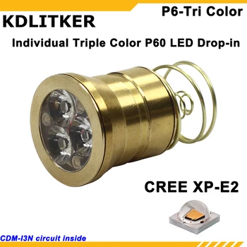 KDLITKER P6-TRI Cree XP-E2 Triple Spalva P60 LED Drop-in (Dia. 26.5 mm)