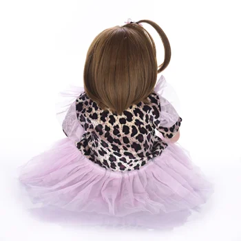 KEIUMI 18 Colių Puikus Atgimsta Kūdikiams Mergina Lėlės Kūno Audiniai Realus Princesė Baby Doll Dėvėti Leopard Suknelė Vaikams Gimtadienio Dovanos