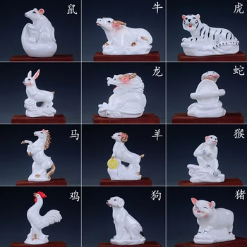 Keramikos sėdima jautis zodiako ženklų pritraukti turtus feng shui žiurkė, tigras, triušis drakonas, gyvatė, arklys, avis, beždžionė, gaidys, šuo