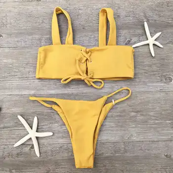 Kietojo Brazilijos Bikini Moterų Plaukimo Kostiumas Seksualus Tvarstis maudymosi Kostiumėliai maudymosi kostiumėlį Moterų Diržas Bikini 2020 M. Maudymosi Kostiumas Moterims 314