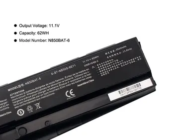 Kingsener N850BAT-6 Nešiojamas Baterija Clevo N850 N850HC N850HJ N870HC N870HJ1 N870HK1 N850HJ1 N850HK1 N850HN 11.1 V 62WH/5500mAh
