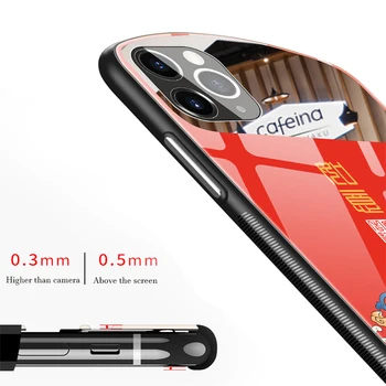 Kinų Stiliaus Grūdinto Stiklo Veidrodis Atveju iPhone 12 Mi Ni XS 11 Pro Max 8 7 Plius XR X Minkštas Rėmas Shield Apsaugine danga