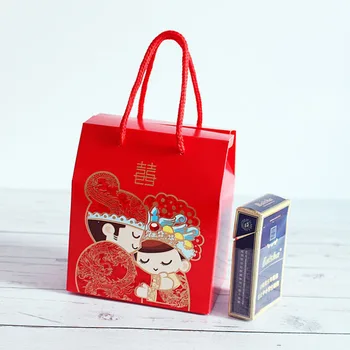 Kinų Stiliaus Raudona Vestuvių Nori Saldainių Dėžutė Šalis Papuošalai, Rankinės Rinkiniai Švenčių Nuotaka&Jaunikis 