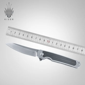Kizer sulankstomas peilis KI4556A1/A2 sankabos 2020 m. peilis nauja siunta titano+micarta/anglies pluošto rankena išgyvenimo įrankis